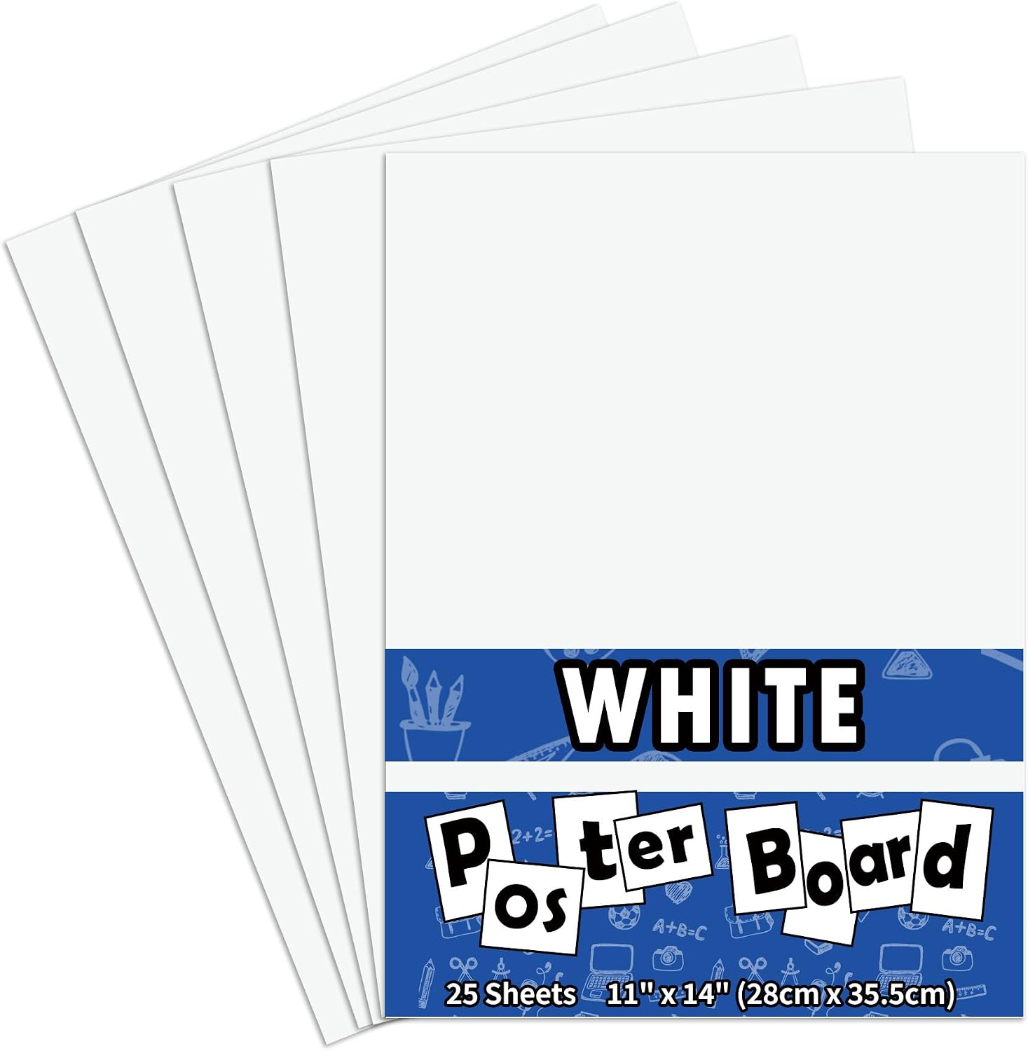 pmybupo 25 Packs Poster Boards11x14White Poster Paper.Poster Board Bulk.Posteboard.School Supplies